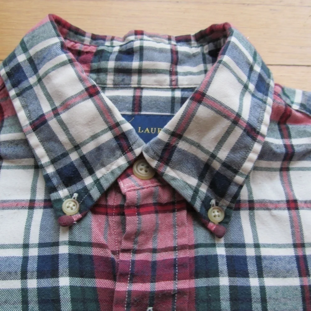 Ralph Lauren Blake Long Sleeve Button Down Plaid Red Green White Shirt Men's M - Picture 3 of 10